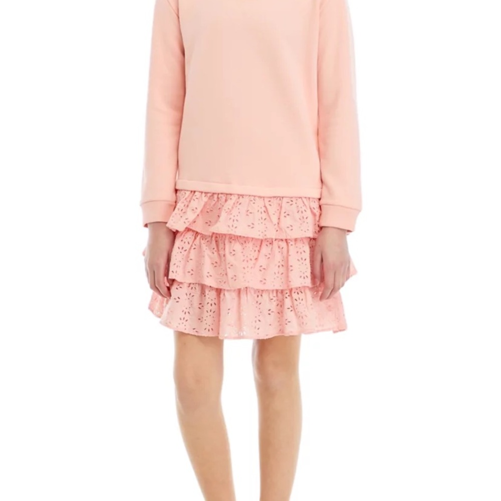 NWT Vineyard Vines Pink Tiered Eyelet Ruffle Dress
